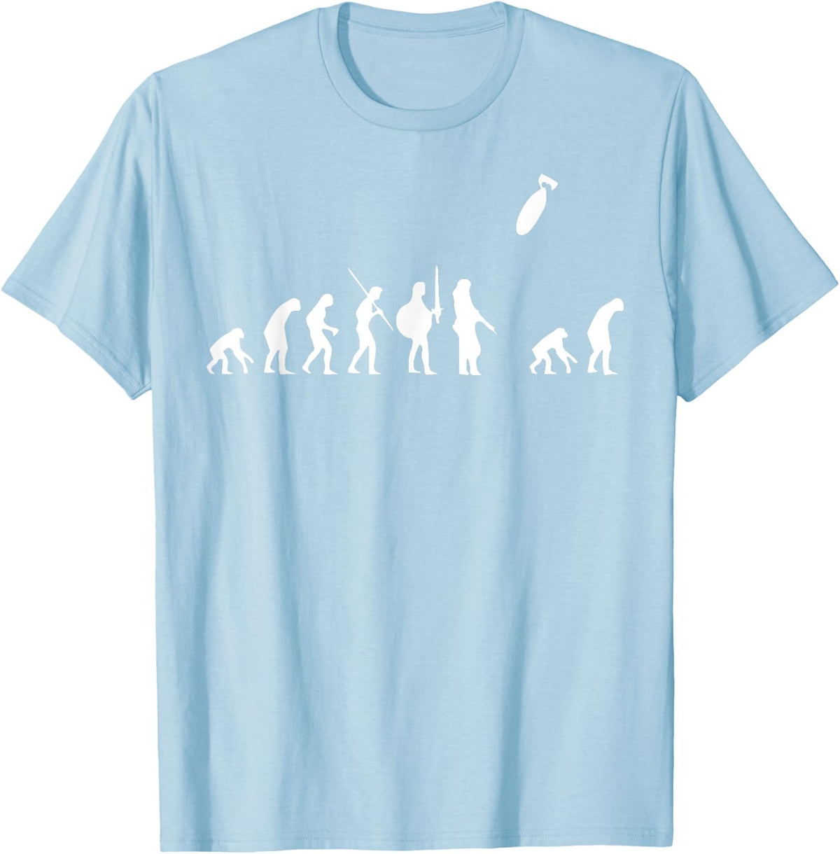 Human Evolution U2013 Nuclear Bomb Guns Soldier Funny Apparel Clean Design 2