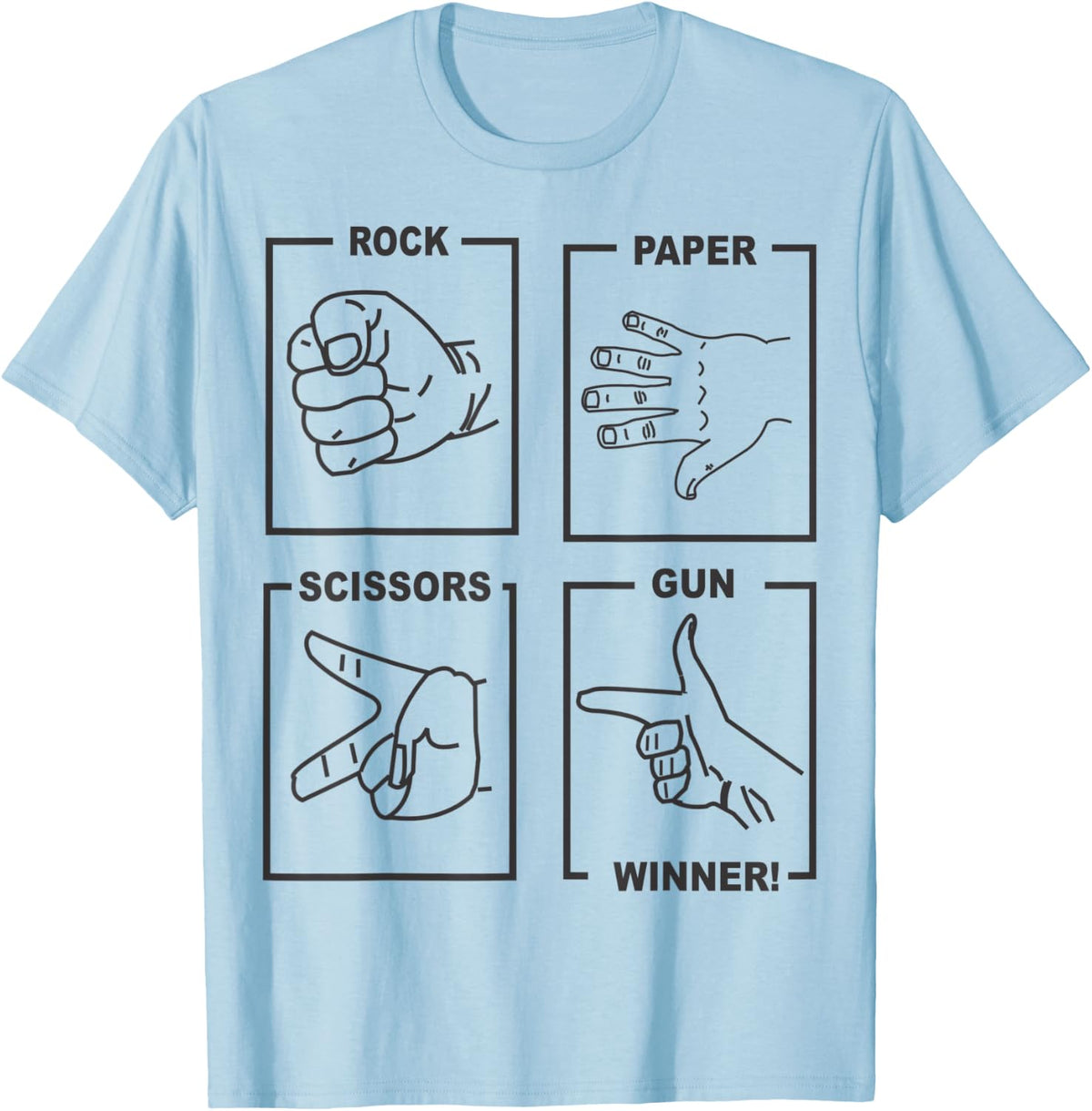 Rock Paper Scissors Gun Winner T Shirt T Shirt Everyday Wear