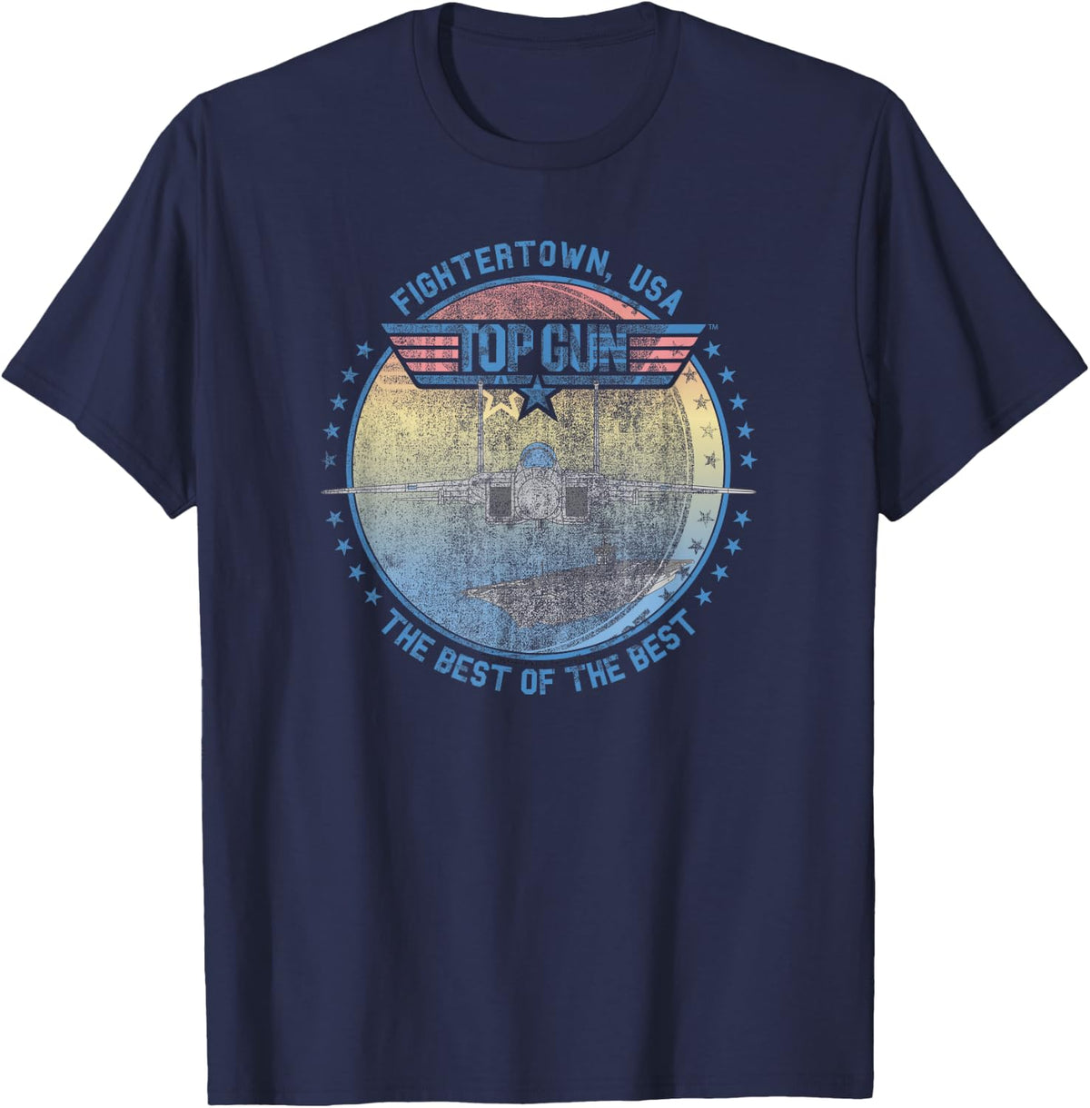 Top Gun Fightertown Usa Pastel Round Logo Action Movie Apparel Clean Design