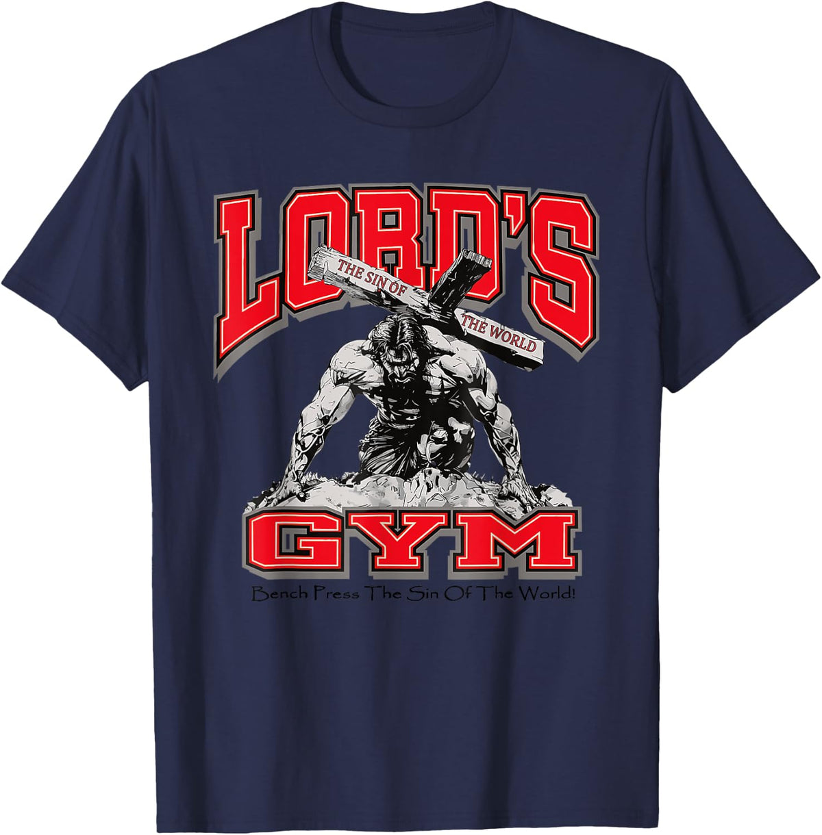 Bench Press Lords Gym Christian Faith Workout Shirt 815