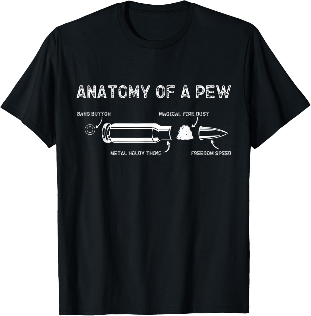 Funny Bullet Anatomy Of A Pew Gun Weapon Owner Apparel Clean Design