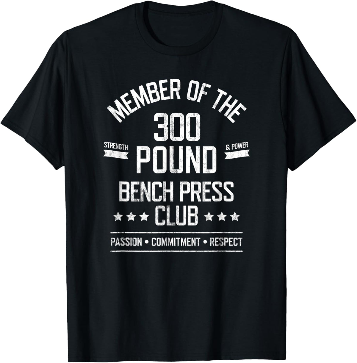 Bench Press 300 Pound Club Strong Powerlifter Shirt 234