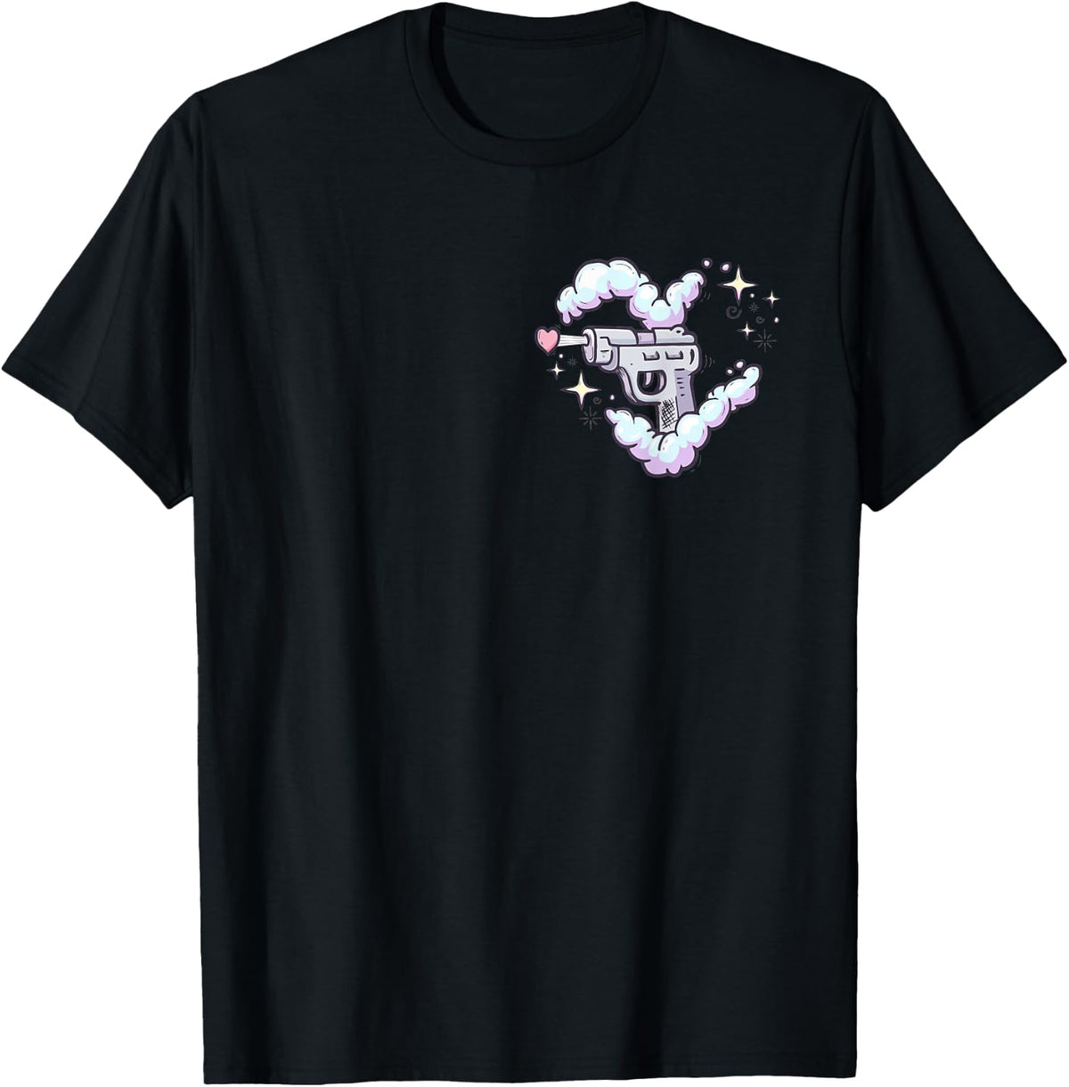 Pastel Goth Yami Kawaii Aesthetic Heart Gun Soft Girl Apparel Clean Design