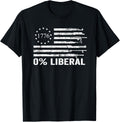 0 Liberal Zero Percent Funny Pro Gun Usa Guns Flag Apparel US Trend