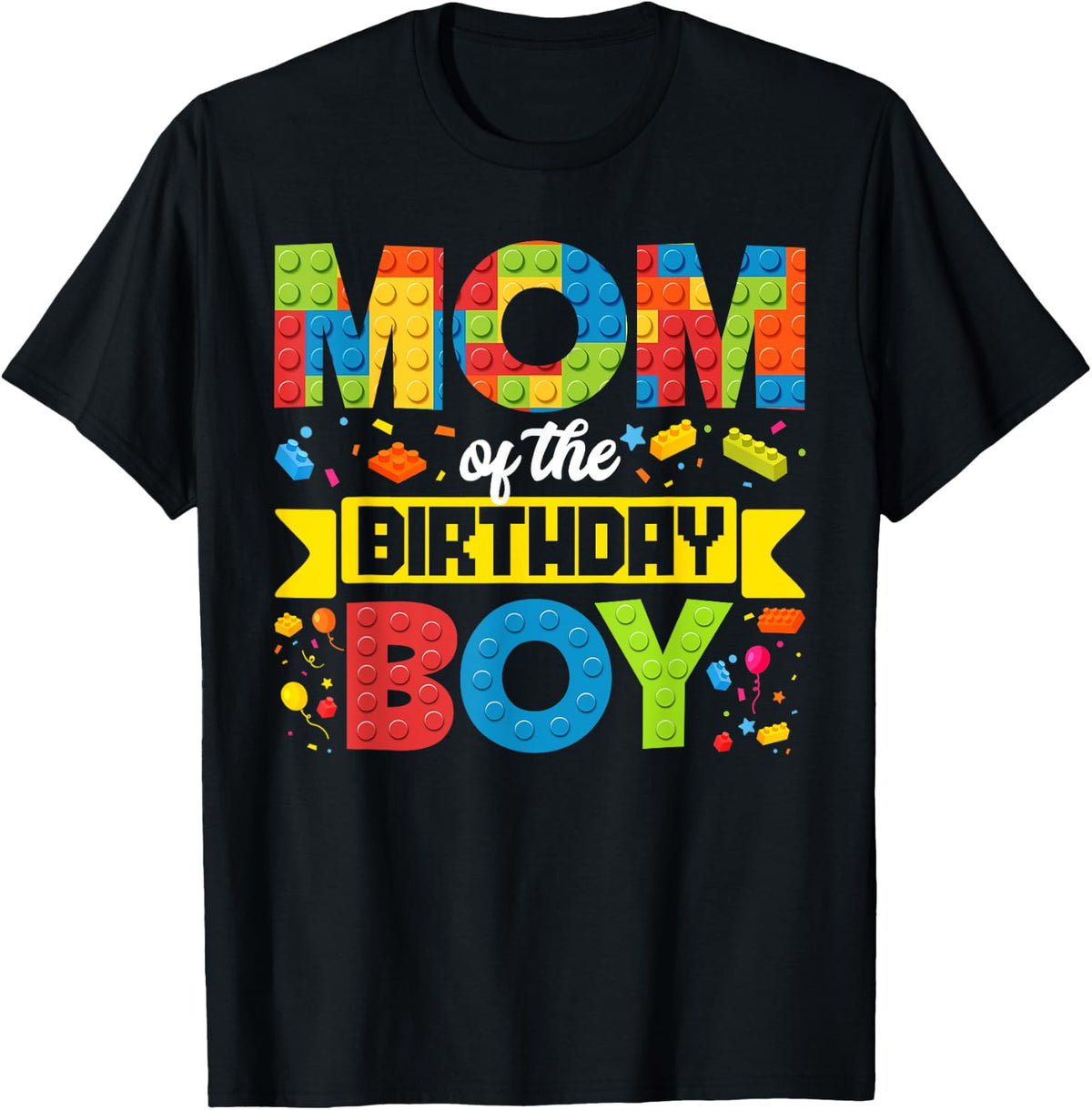Mom of the Birthday Boy Master Builder Building Blocks Shirt 18
