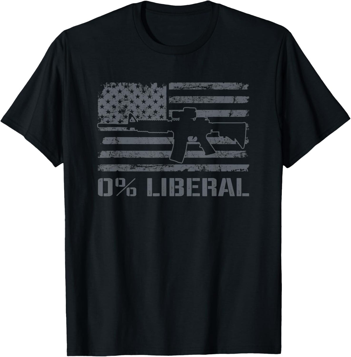 0 Liberal Zero Percent Ar15 Usa Flag Funny Pro Gun Rights Women Men Apparel US Trend