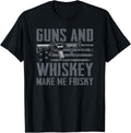 Guns And Whiskey Make Me Frisky Gun Owner Funny Drinking Apparel Clean Design