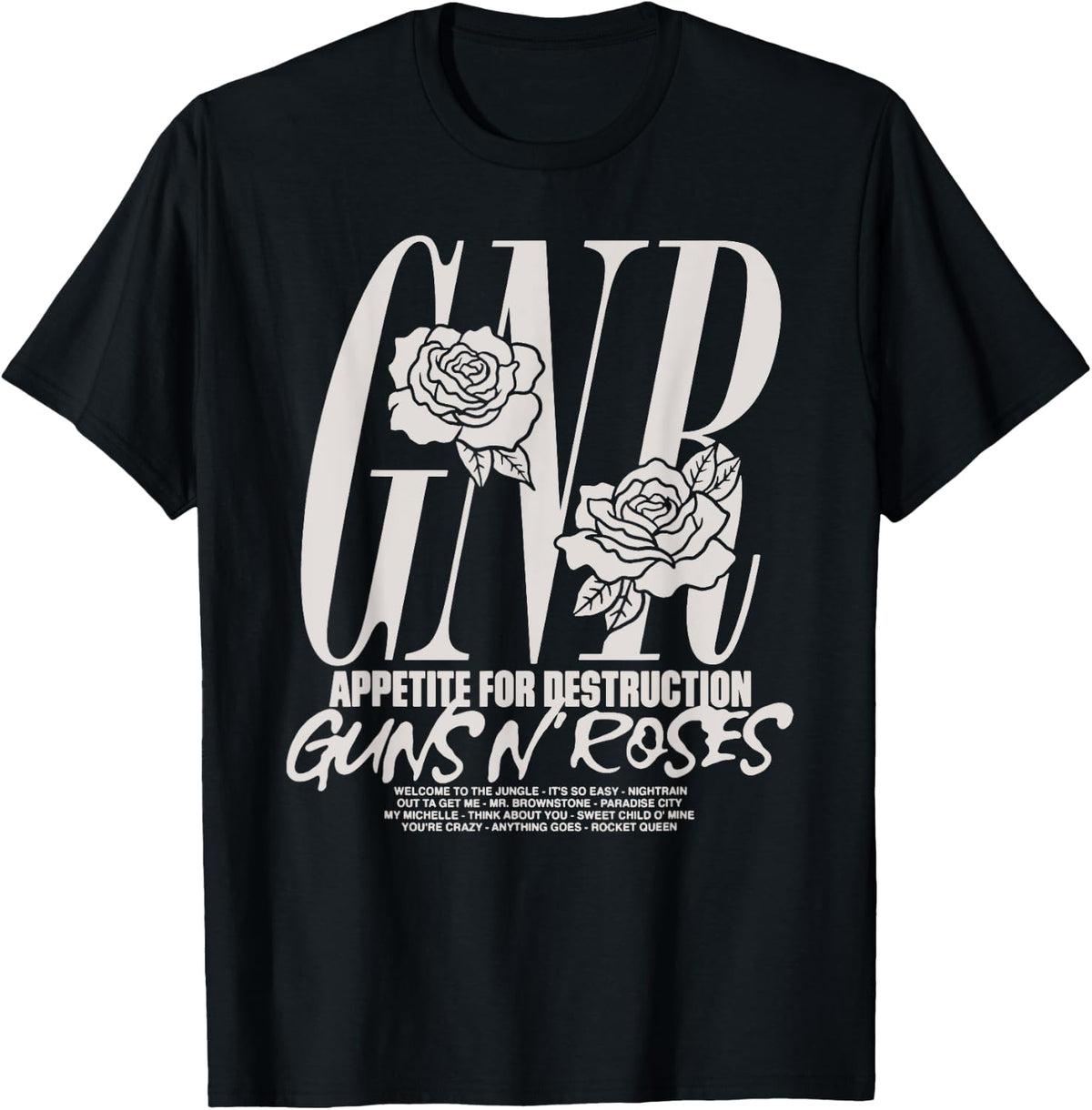 Official Guns N Roses Appetite Tracks Apparel Minimal Style
