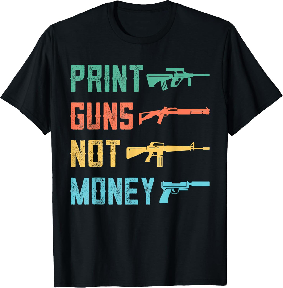 Print Guns Not Money Gun Owner Lover Handgun 2nd Supporter Apparel US Trend 2