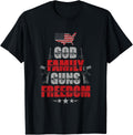 God Family Guns And Freedom Pro Gun American Flag Apparel Clean Design 2