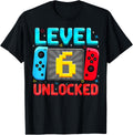 6th Birthday Level 6 Unlocked Gamer Gift Shirt for Boys 48