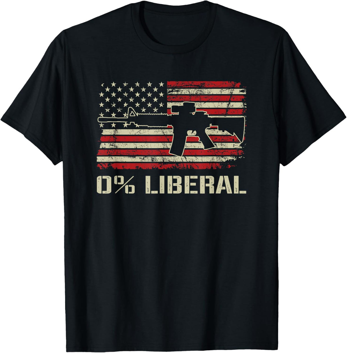 0 Liberal Zero Percent Ar15 Usa Flag Funny Pro Gun T Shirt For Women Men T Shirt Gift Ready