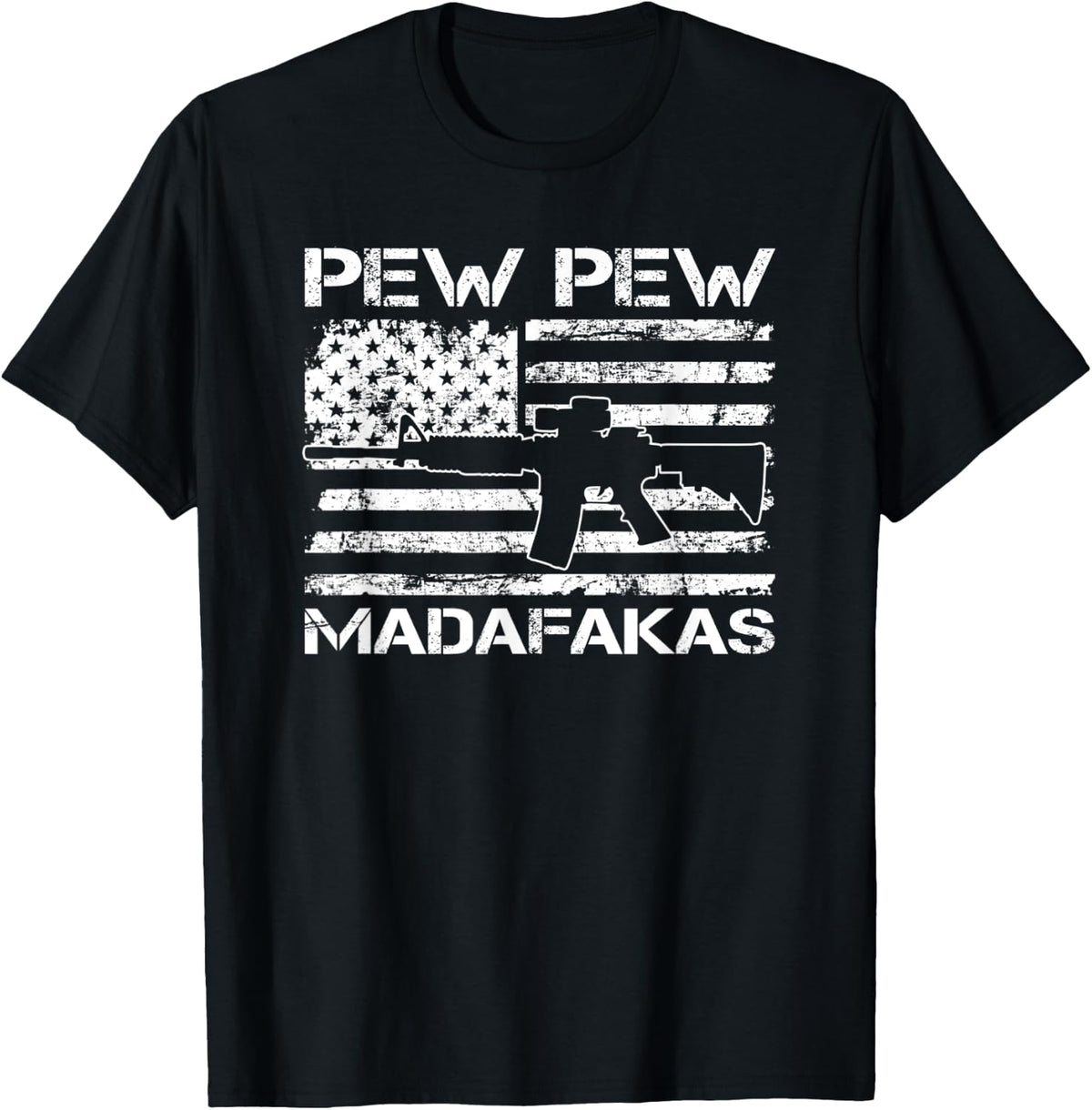 Pew Madafakas Pro Guns Joke Ar15 Usa Flag Funny Gun Apparel Premium Print