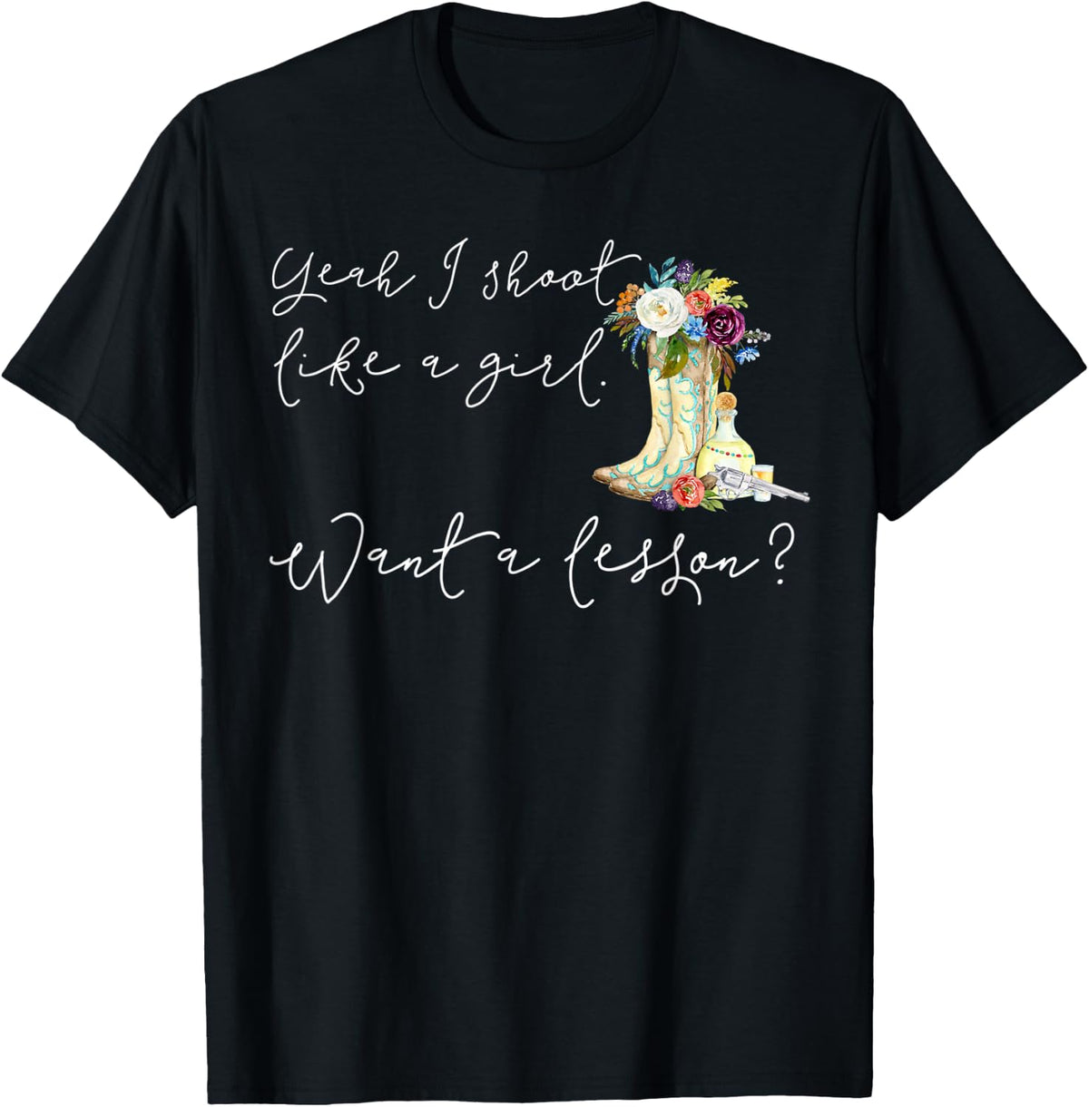 Yeah I Shoot Like A Girl Want Lesson Funny Women S Gun Apparel Premium Print