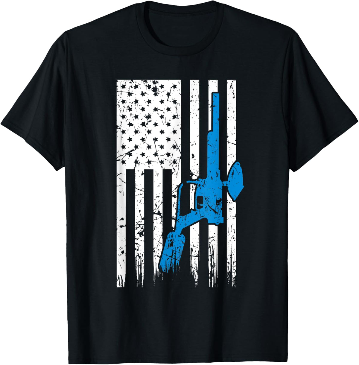 Patriotic American Flag With Paintball Gun Women Men Apparel Minimal Style