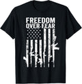 Freedom Over Fear Pro Gun 2nd Amendment Guns Usa Flag Apparel Everyday Wear