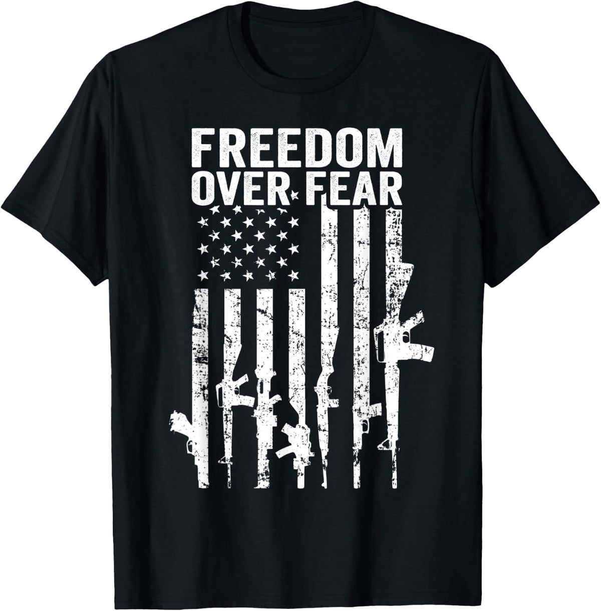 Freedom Over Fear Pro Gun 2nd Amendment Guns Usa Flag Apparel Everyday Wear