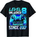 8th Birthday Level 8 Unlocked Gamer Gift Shirt for Boys 91