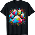 Dog Paw Lover Print Colorful Shirt for Adults and Kids 101