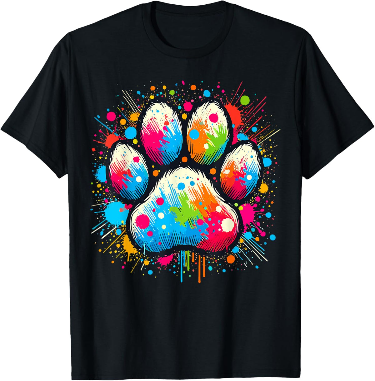 Dog Paw Lover Print Colorful Shirt for Adults and Kids 77