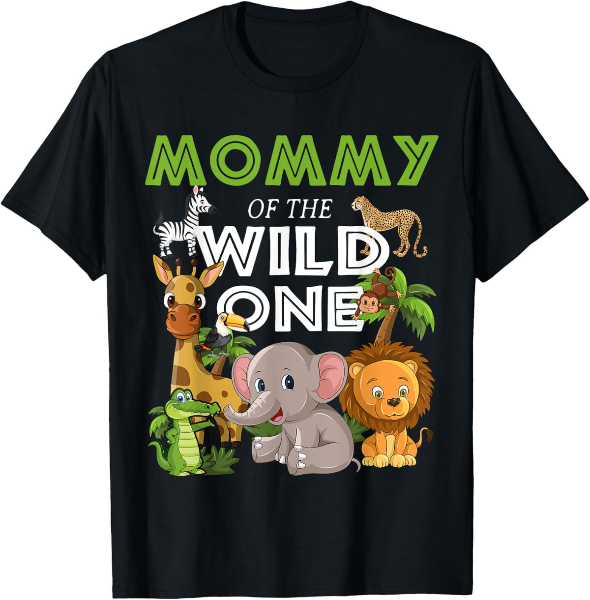 Wild One Mommy Zoo Birthday Safari Jungle Animal Shirt 238