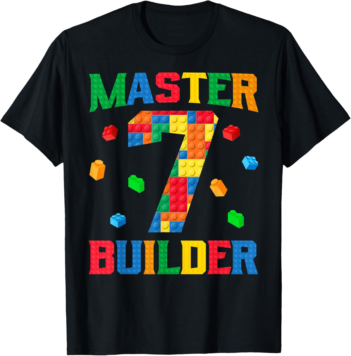 7th Birthday Master Builder Brick Building Blocks Shirt 6