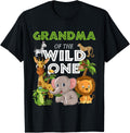 Wild One Grandma Zoo Birthday Safari Jungle Animal Shirt 240