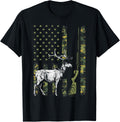 Deer Hunter Dad Camo American Flag Shirts Men Gun Hunting T Shirt Premium Print