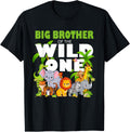 Wild One Big Brother Zoo Birthday Safari Animal Shirt 72