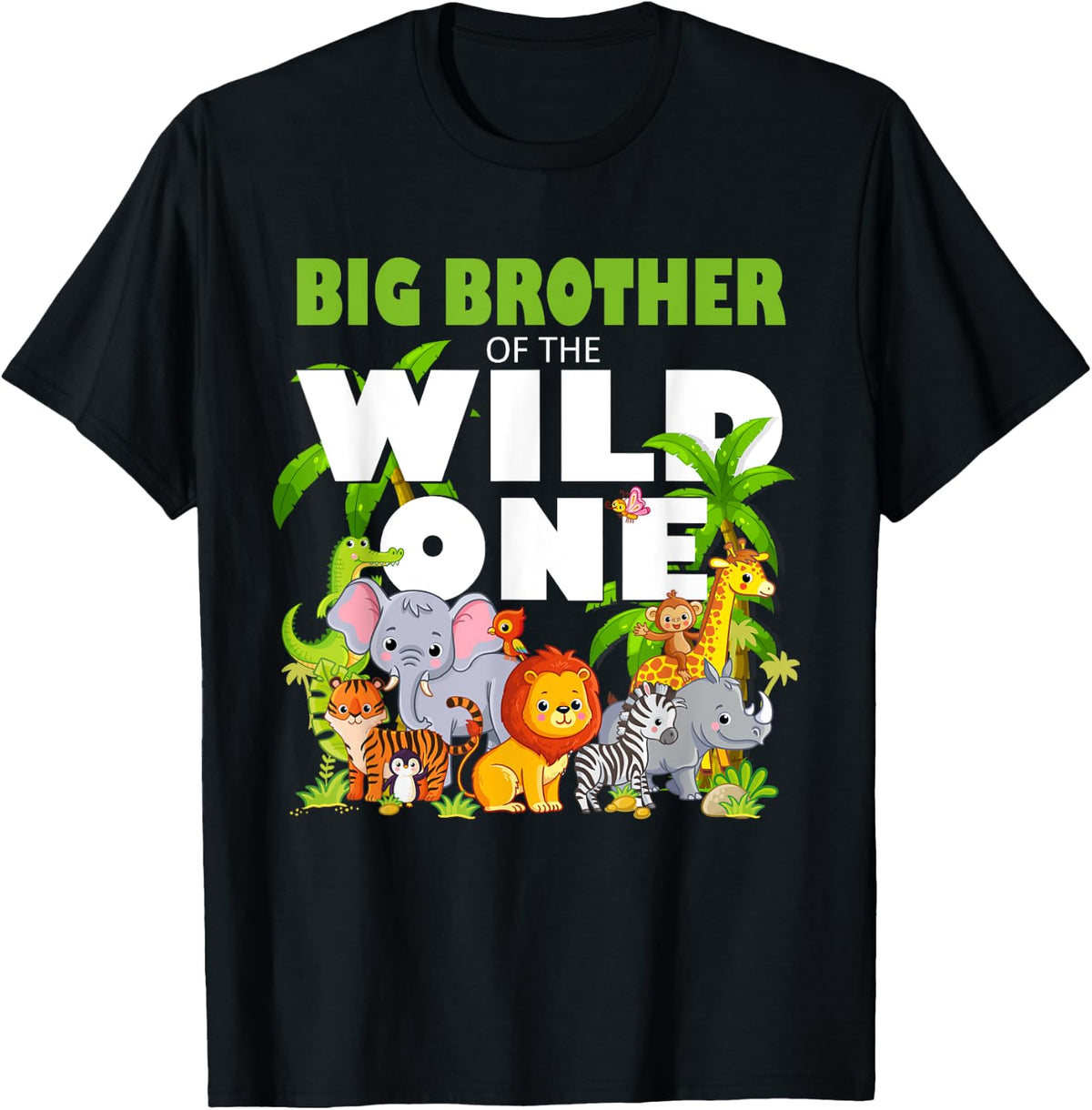 Wild One Big Brother Zoo Birthday Safari Animal Shirt 72