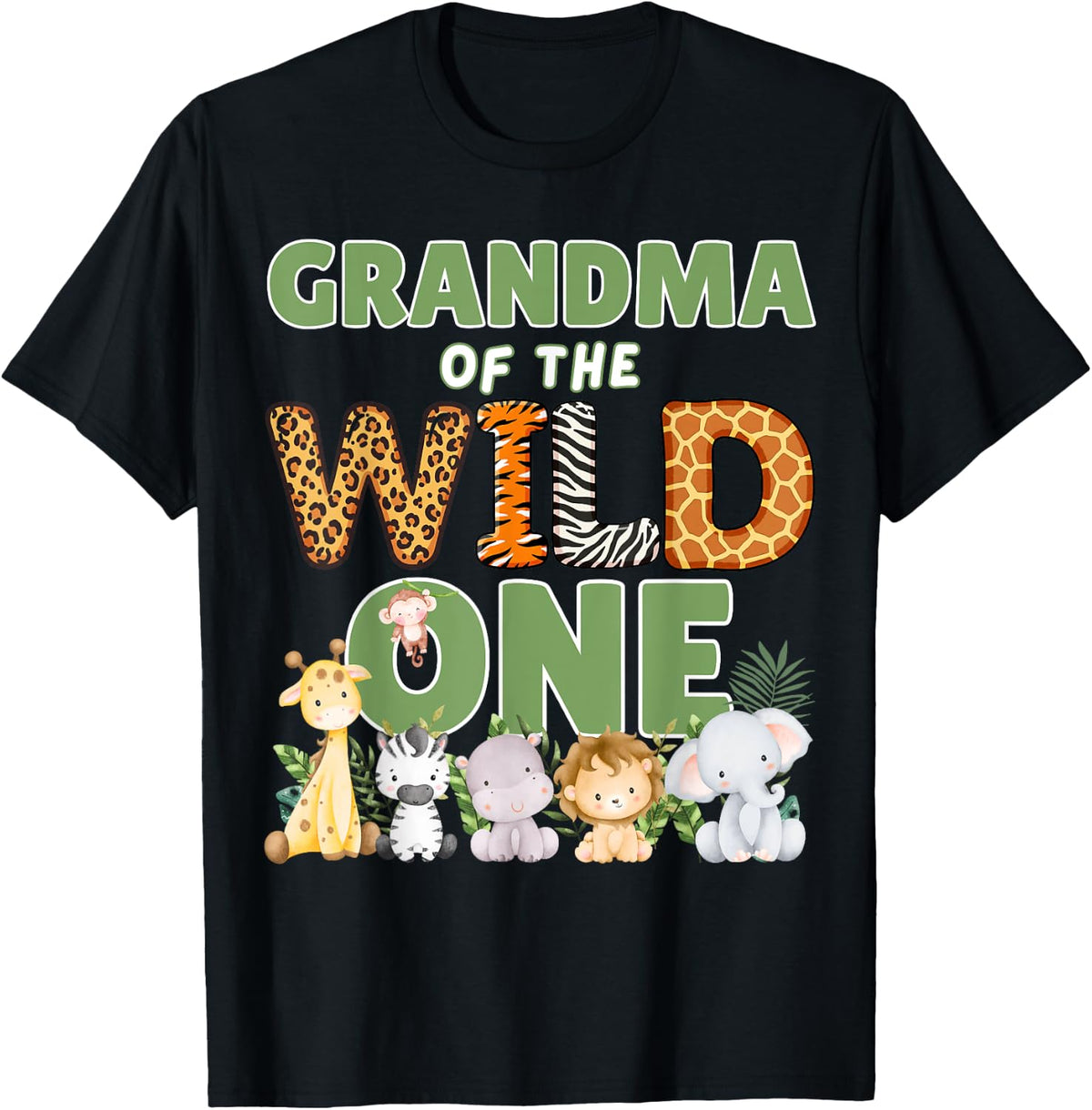 Wild One Grandma 1st Birthday Safari Family Matching Shirt 126