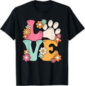 Dog Paw Groovy Love Cat Lover Pet Owner Shirt 338