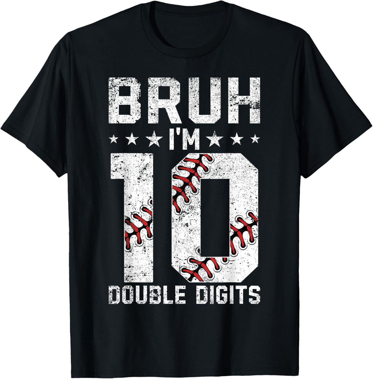 10th Birthday Baseball Bruh Im Double Digits Shirt 11