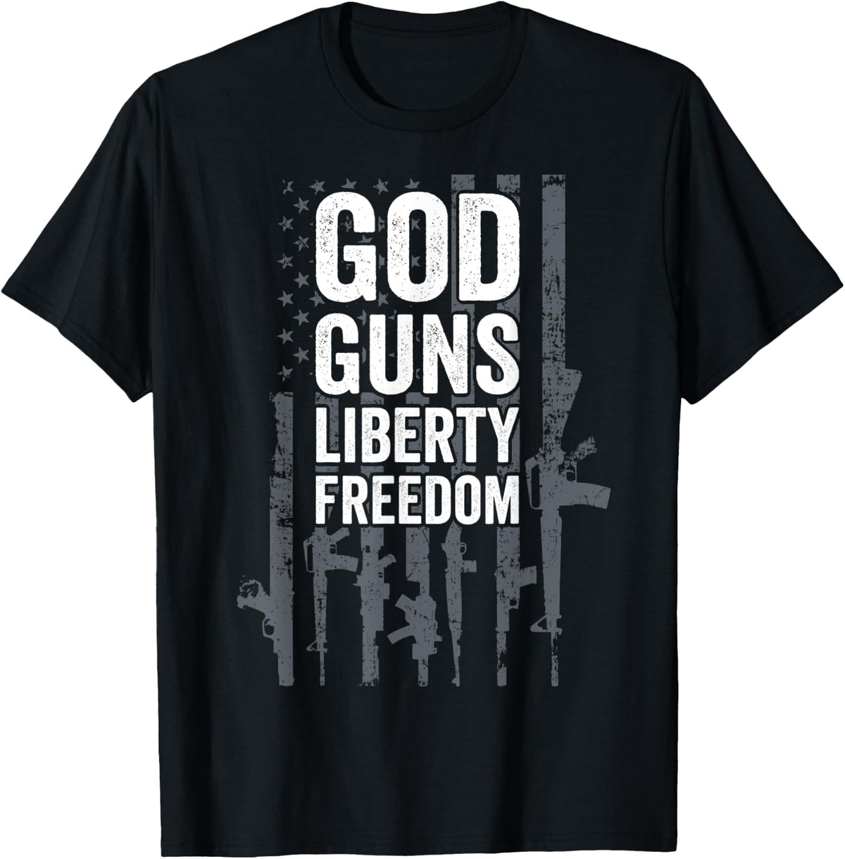 God Guns Liberty Freedom Christian Gun Owner Usa Flag Apparel Premium Print