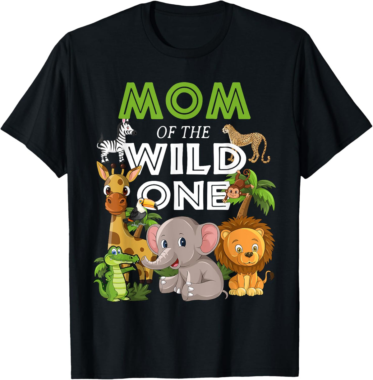 Wild One Mom Zoo Birthday Safari Jungle Animal Shirt 338