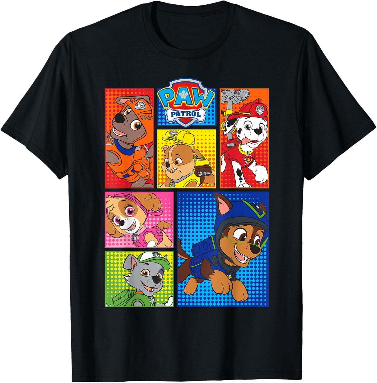 Puppy Patrol Group Shot of Pups in Shapes Shirt 43