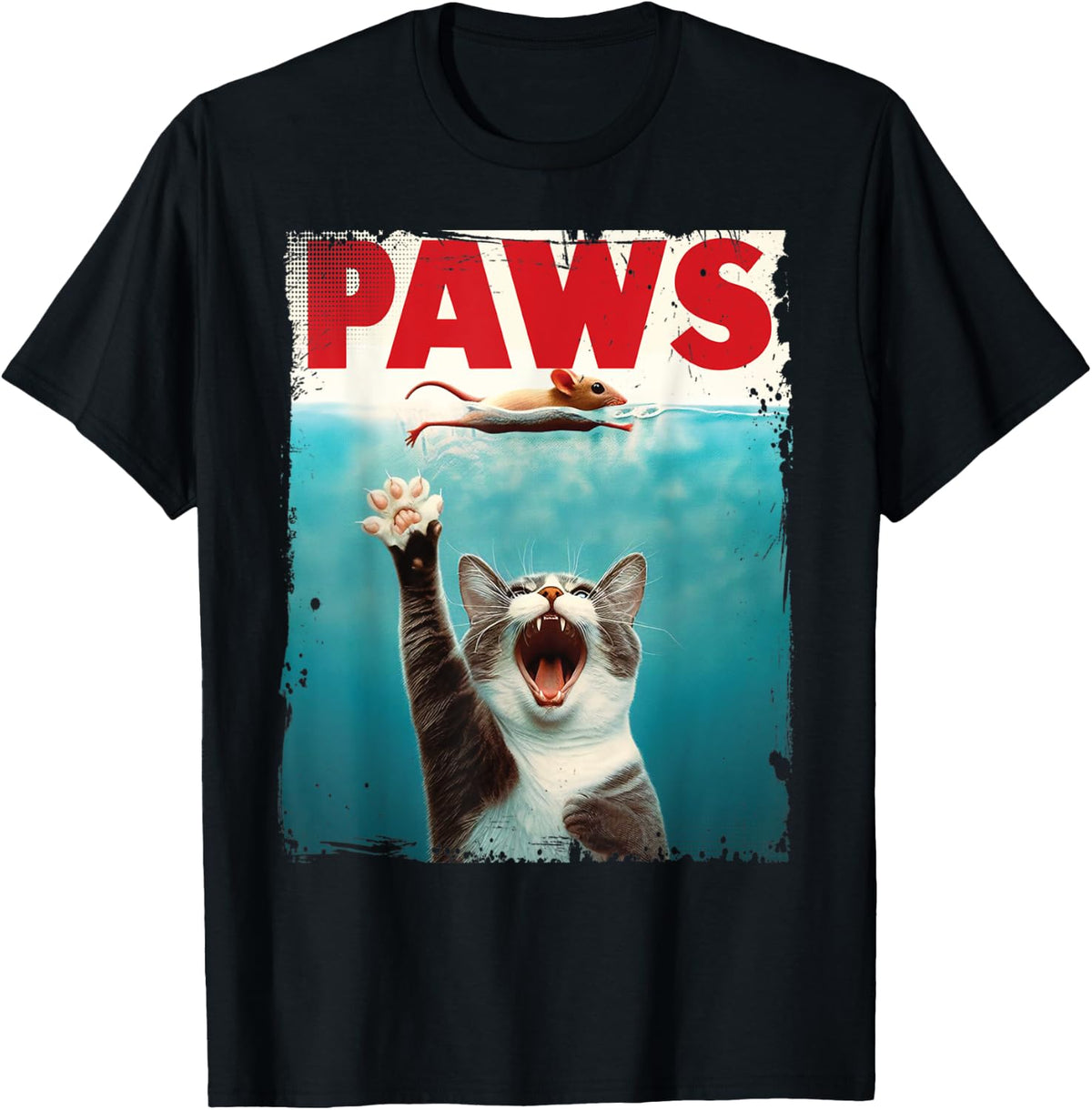 Paws Parody Cat Chasing Mouse Humorous Kitten Shirt 273