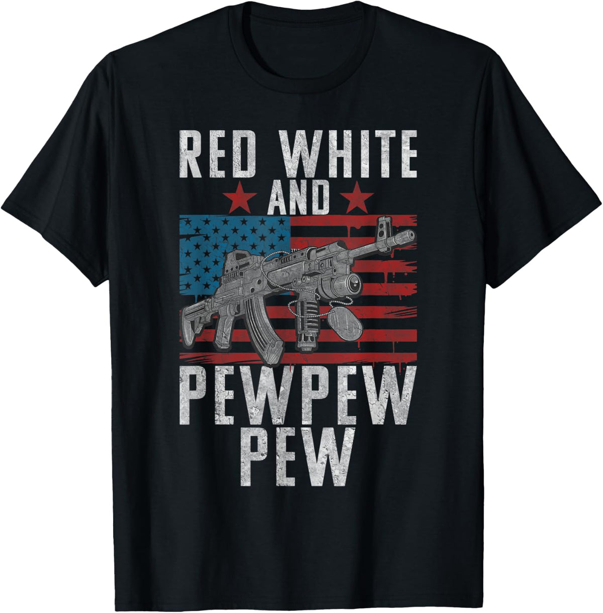 Red White And Pewpewpew Patriotism Gun Rights Owner Apparel Everyday Wear 2