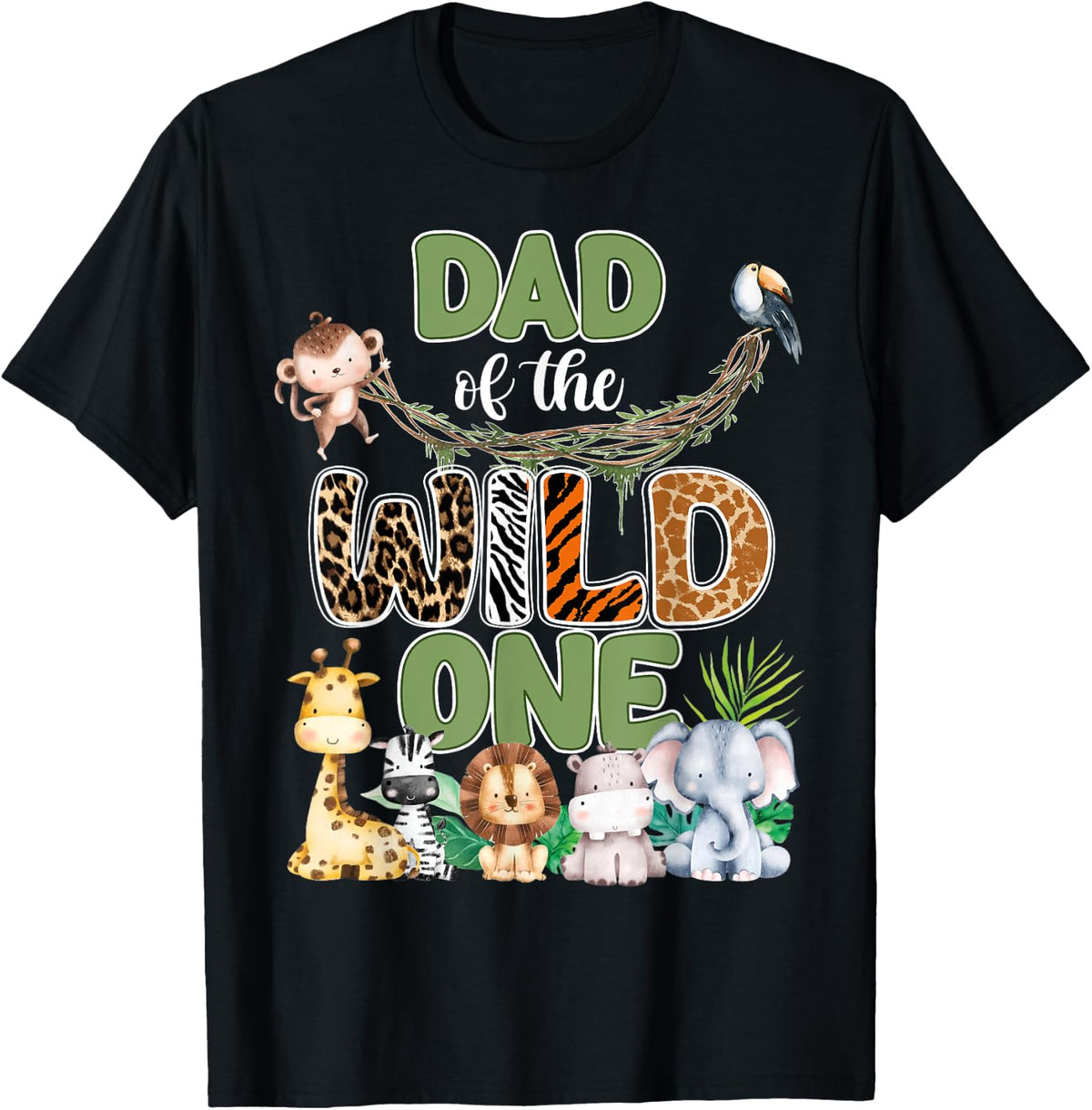 Wild One Dad 1st Birthday Safari Family Matching Shirt 1551