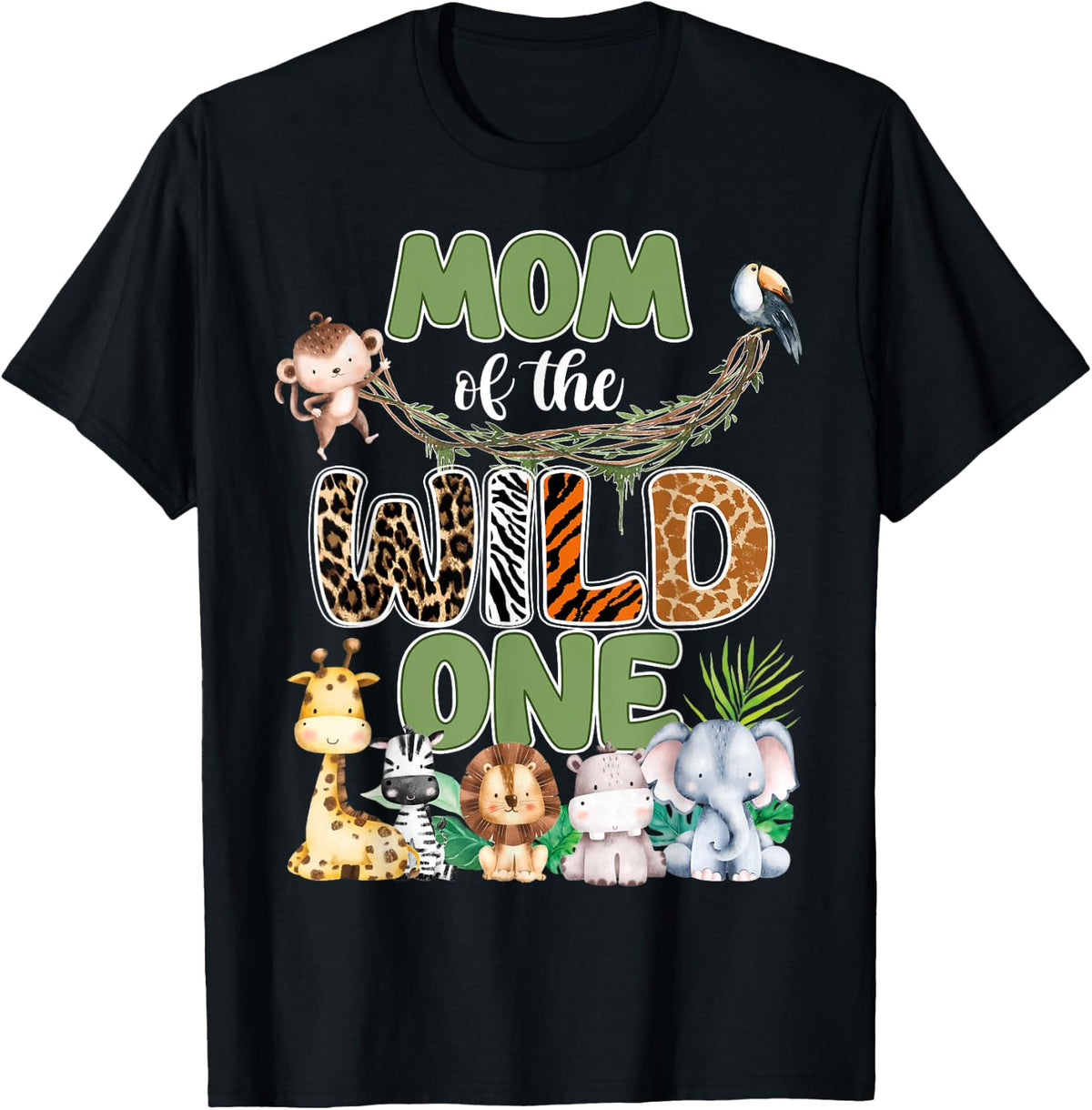 Wild One Mom 1st Birthday Safari Family Matching Shirt 70