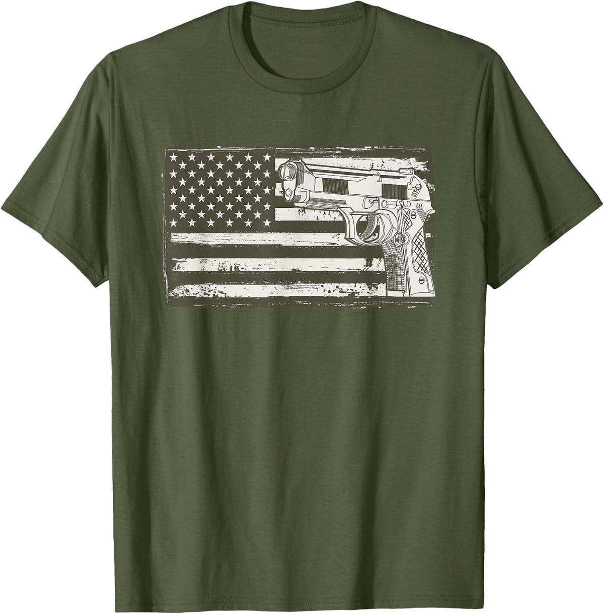 Patriotic 4th Of July Gun Flag Distressed Usa T Shirt For Men T Shirt Gift Ready