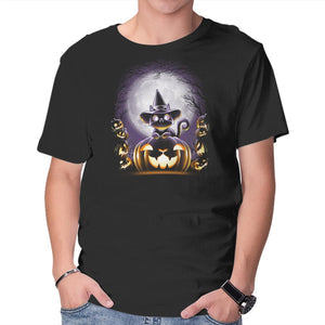 Witch Cat Night Apparel Clean Design