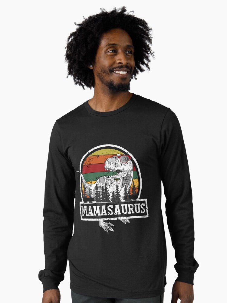 Mama Saurus Rex T-Shirt Family Matching Dinosaur Tee Long Sleeve