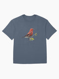 'apapane, a Hawaiian Honeycreeper Oversized T-Shirt