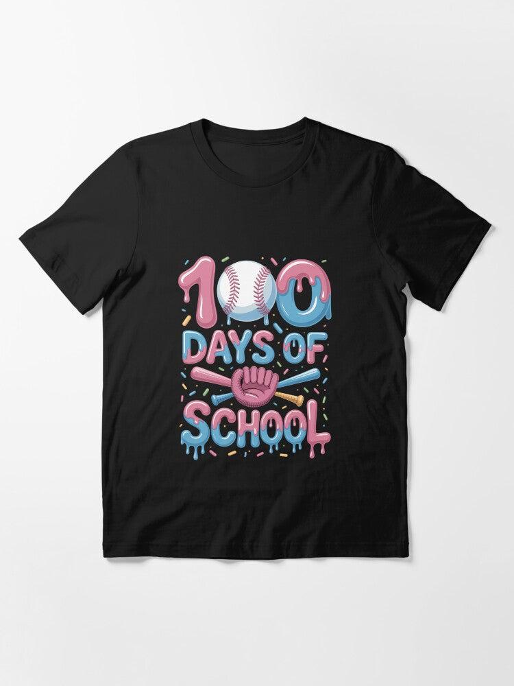 100 Days of School Baseball Ice Cream Drip Essential T-Shirt